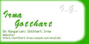 irma gotthart business card